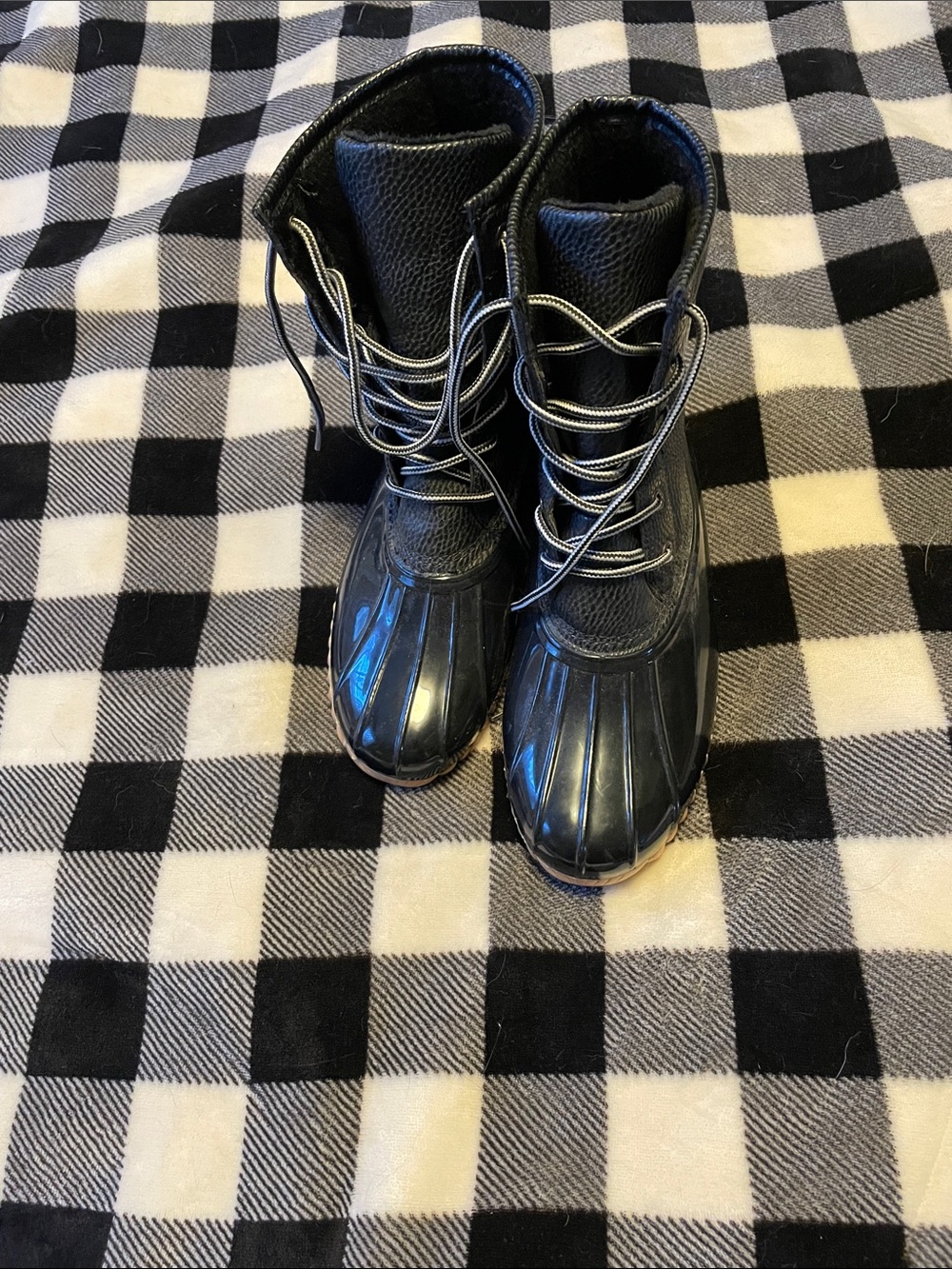 Sporto Black Waterproof Winter Lace-Up Boots